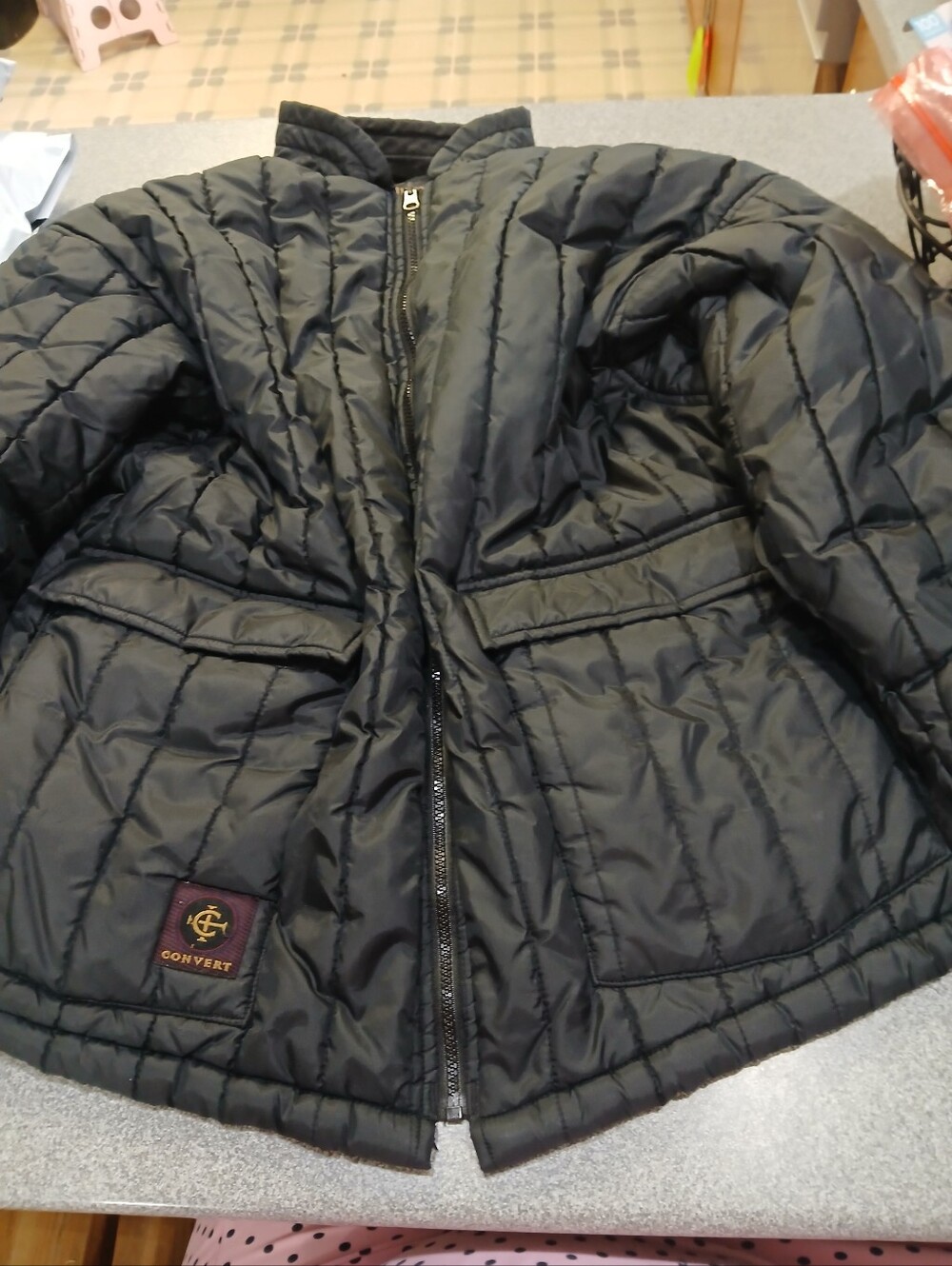 Columbia Men’s L Black Quilted Insulated Fleece-Lined Full Zip Jacket